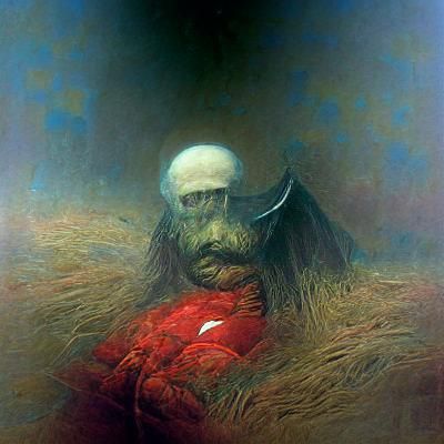 Dystopian Landscape in Style of Beksinski