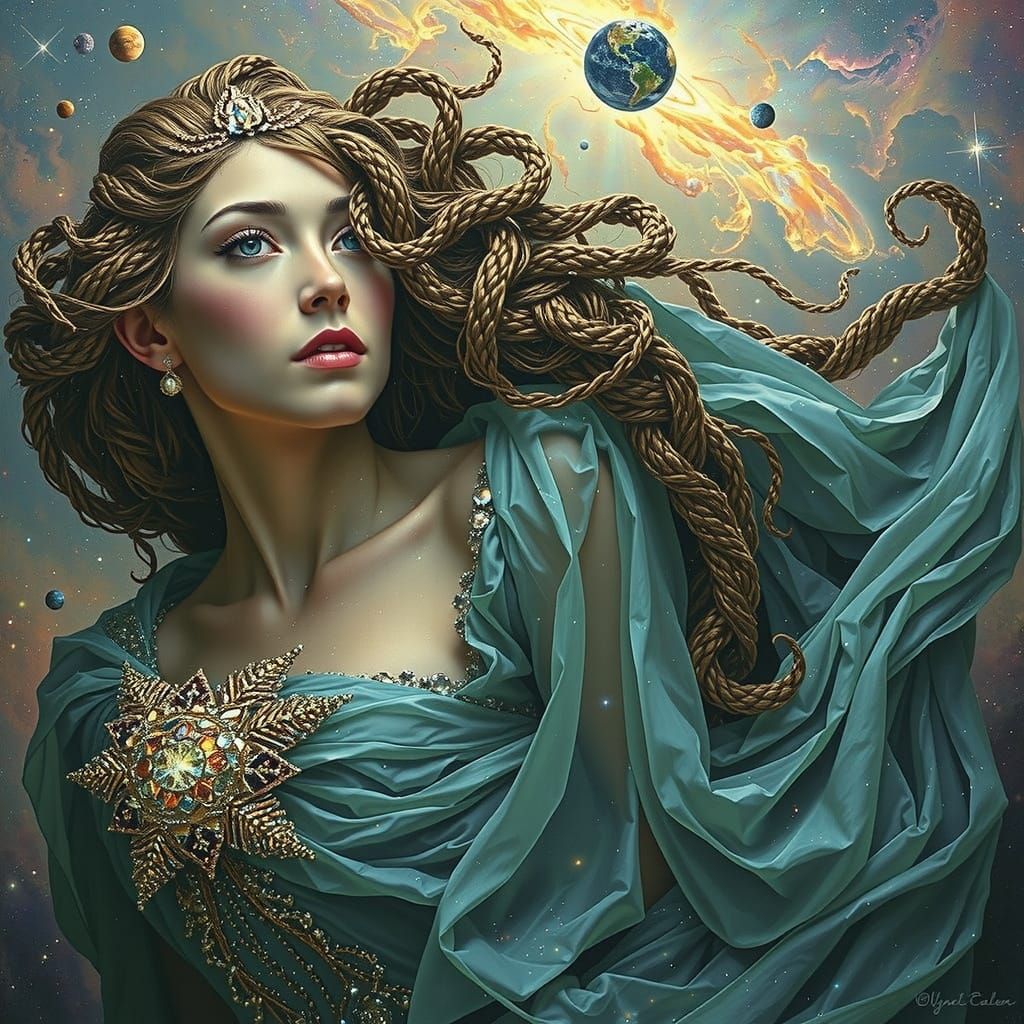 Cosmic Stardust Figure in Hyperrealistic Expressionism