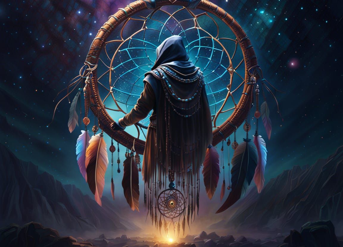 Cosmic Dreamcatcher Soul Portal in Digital Art Style