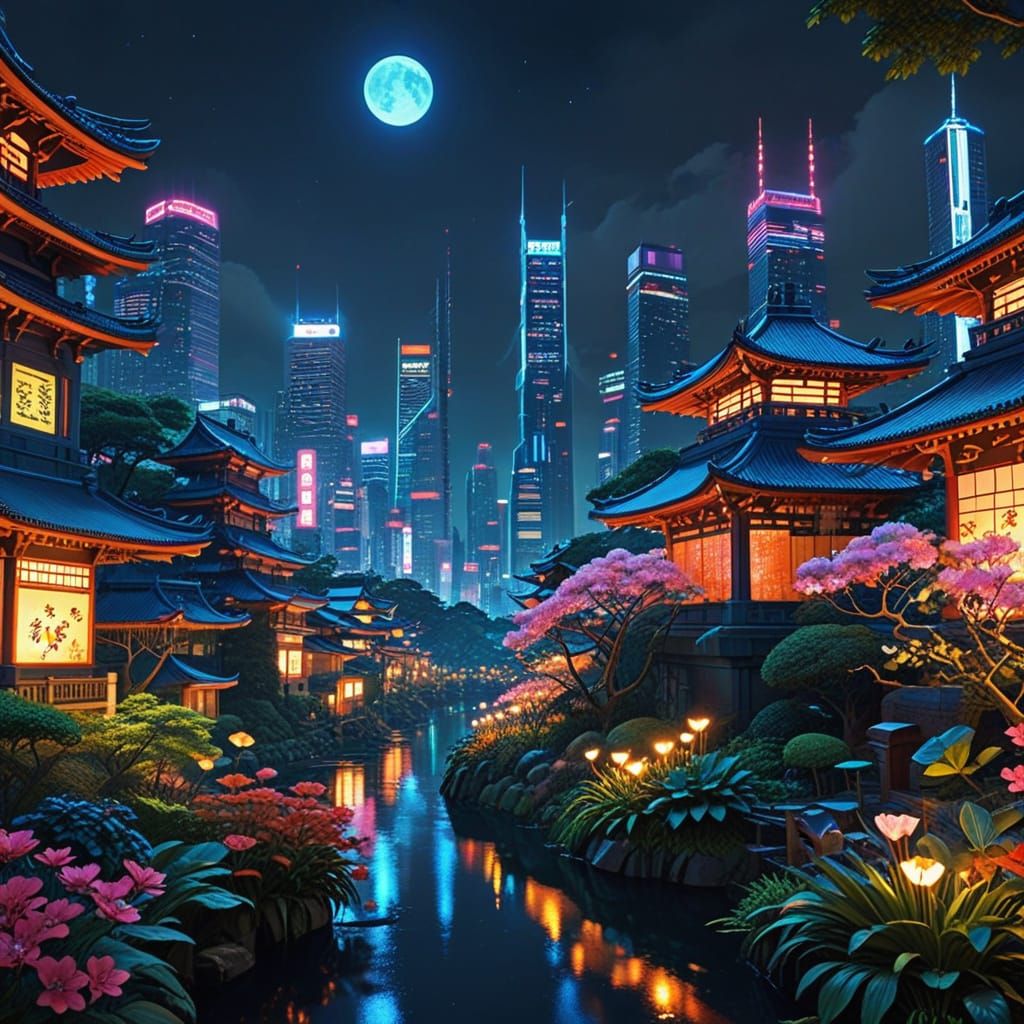 Vibrant Neo Tokyo Utopia