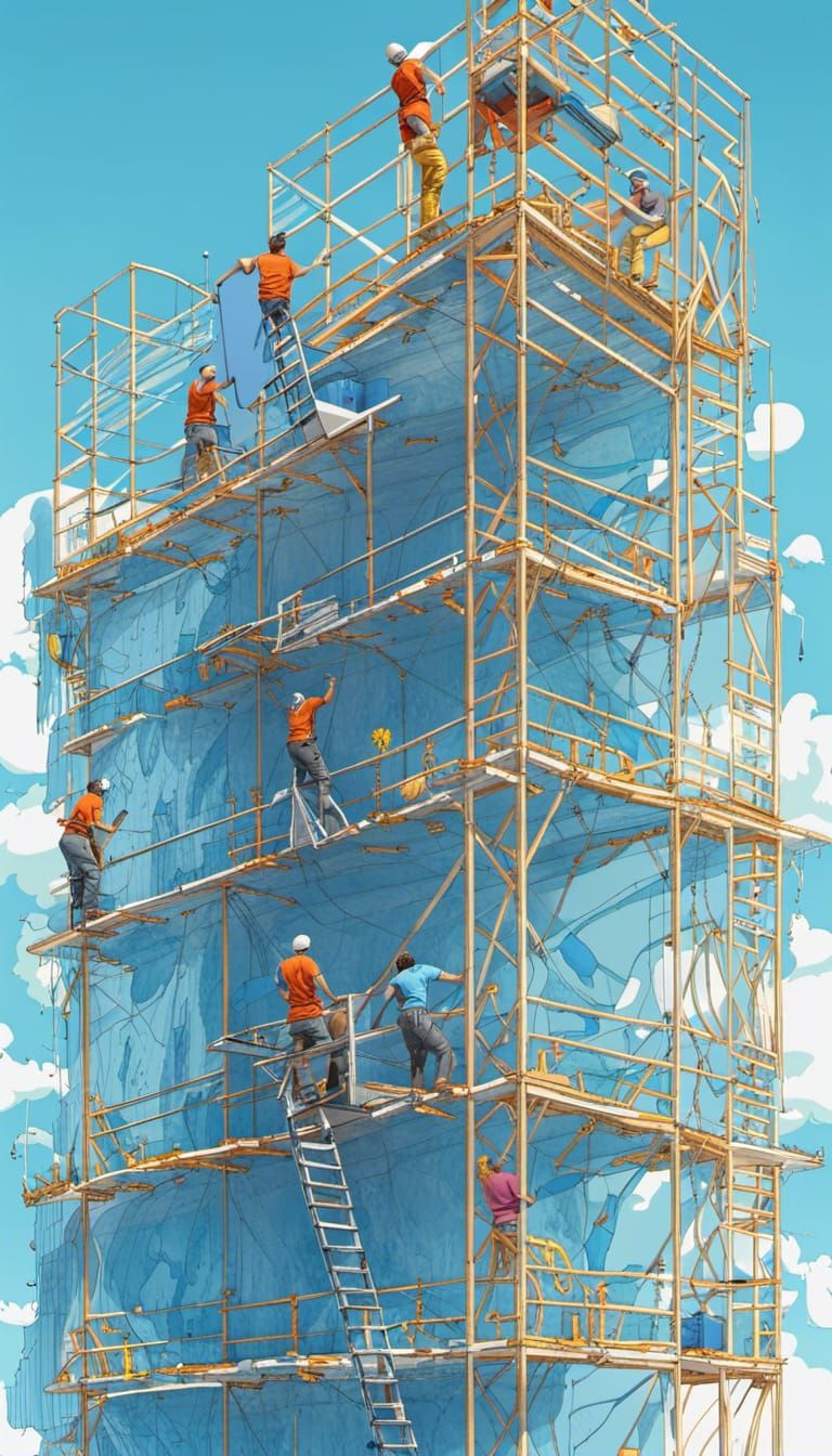 Surreal Cartoon Painters Create Blue Sky Mural