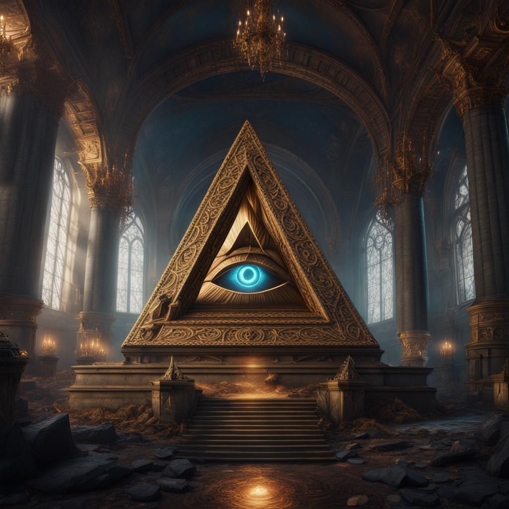 Detailed Matte Painting of Illuminati Symbol