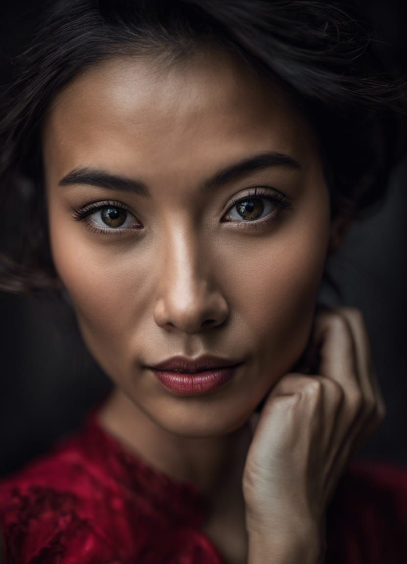 Mysterious Woman Portrait in Photorealistic Style
