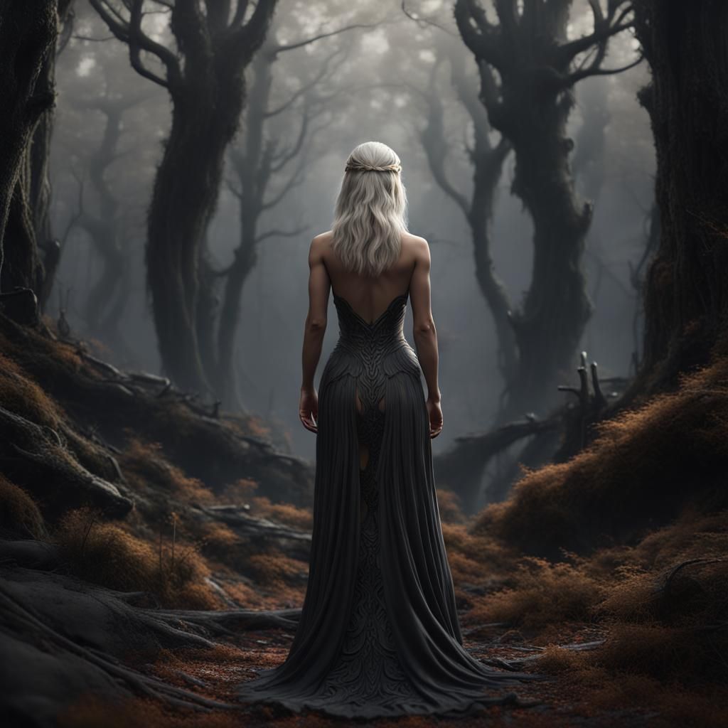 Breathtaking Portrait of a Girl in Dark Forest