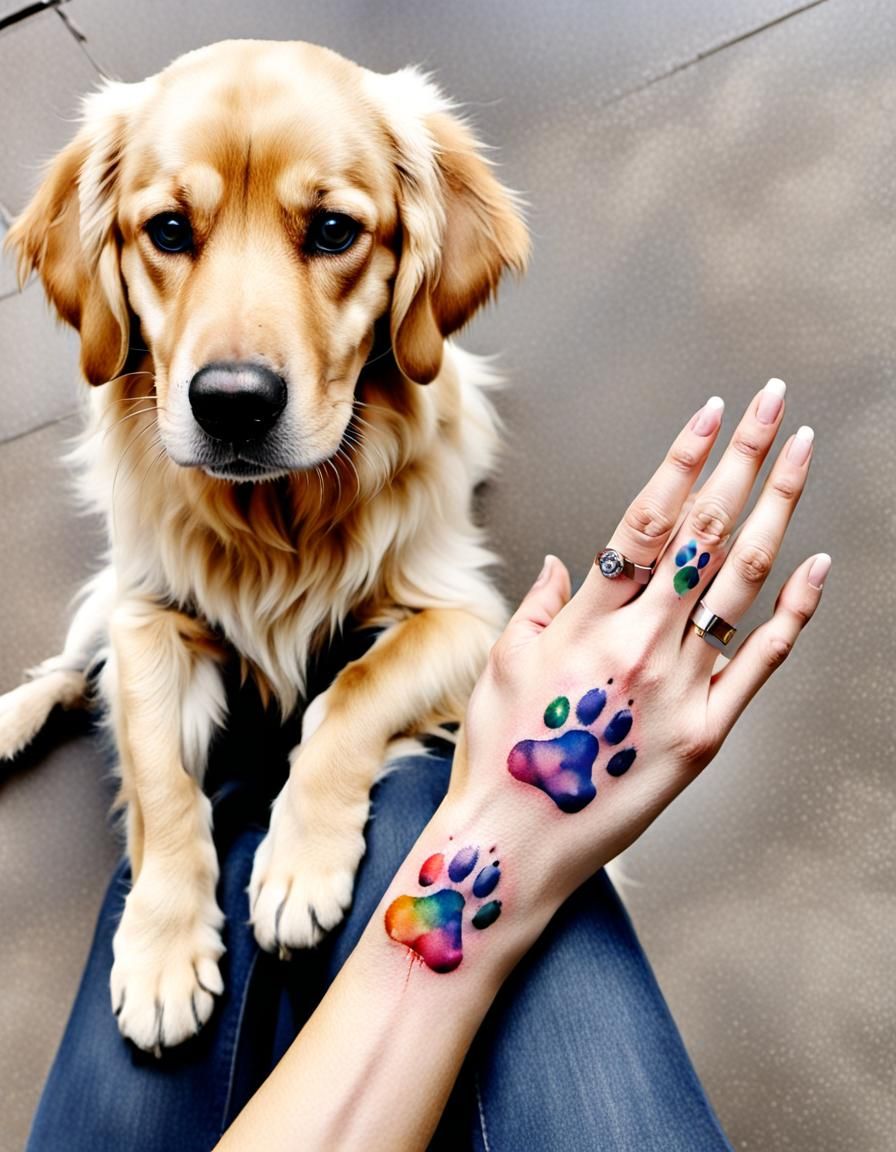 paw print tattoo