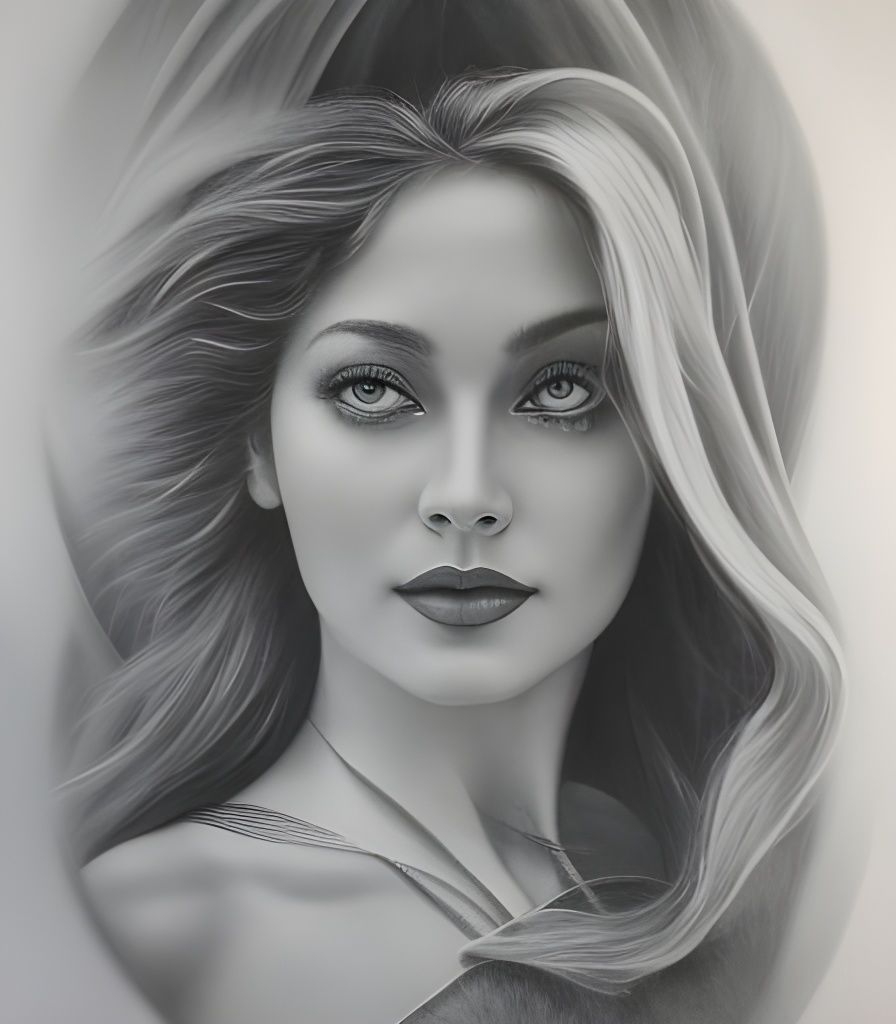 "Pencil Sketch of A beautiful calm woman hyperdetailed concept, fantasy, pencil sketch Keith Garvey hyperdetailed charco...