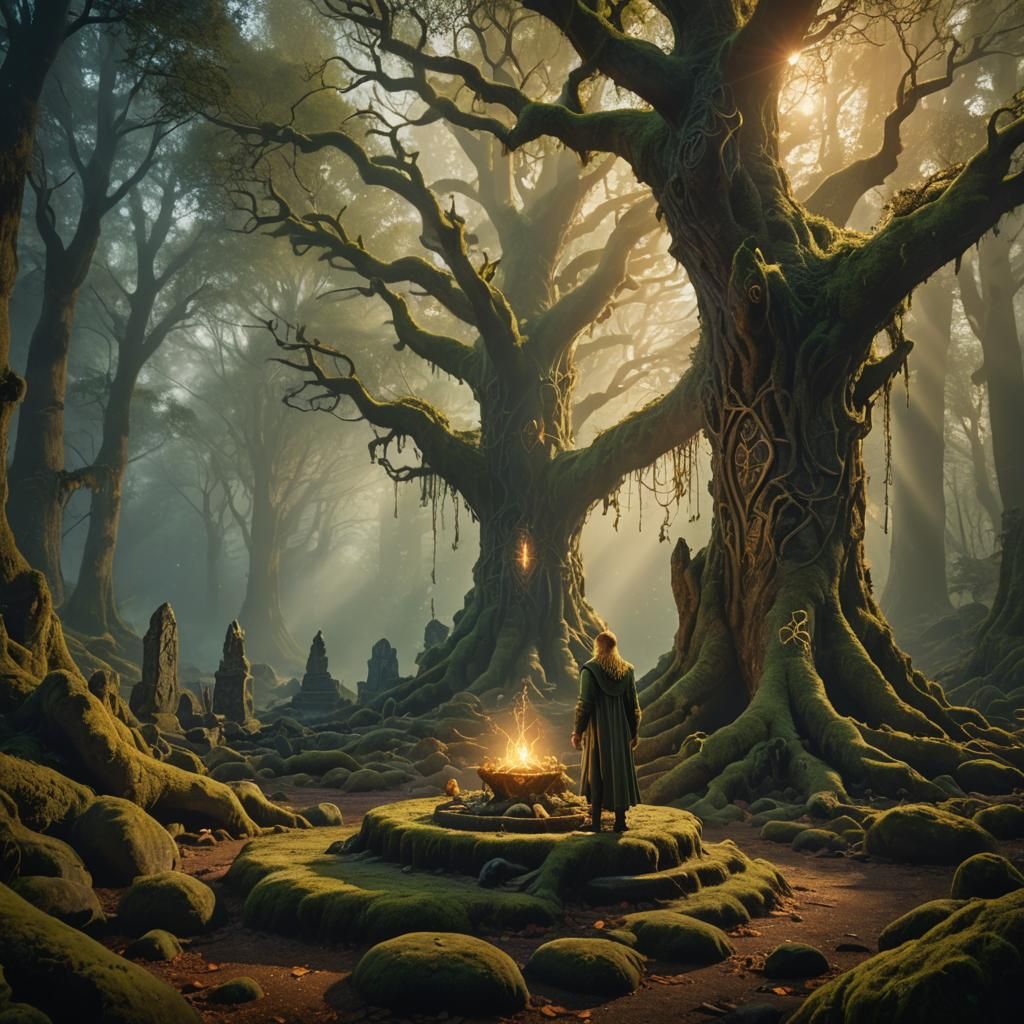Solemn Elf at Mystical Forest Altar