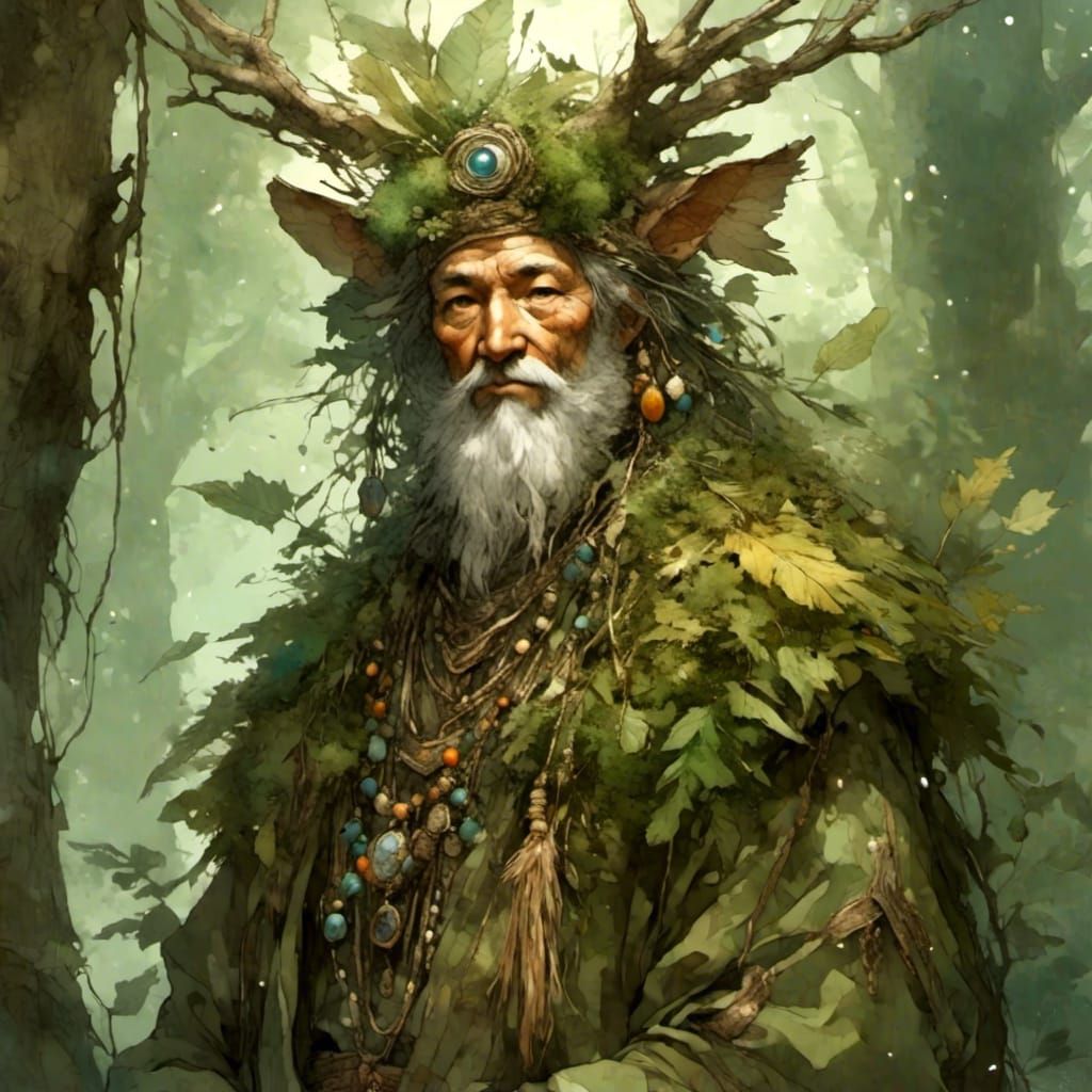 Elegant Forest Druid in Best Quality