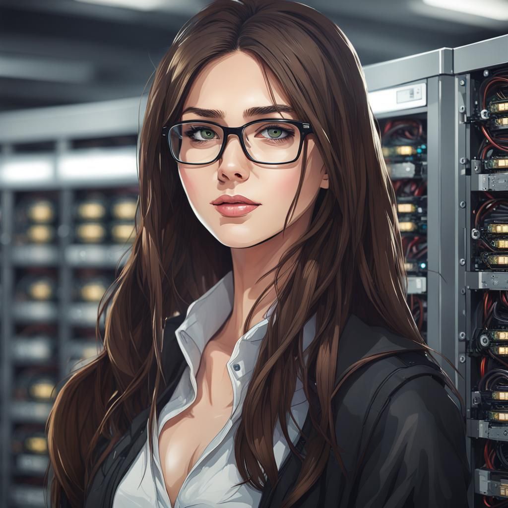 Girl in Mining Room with Black Jacket