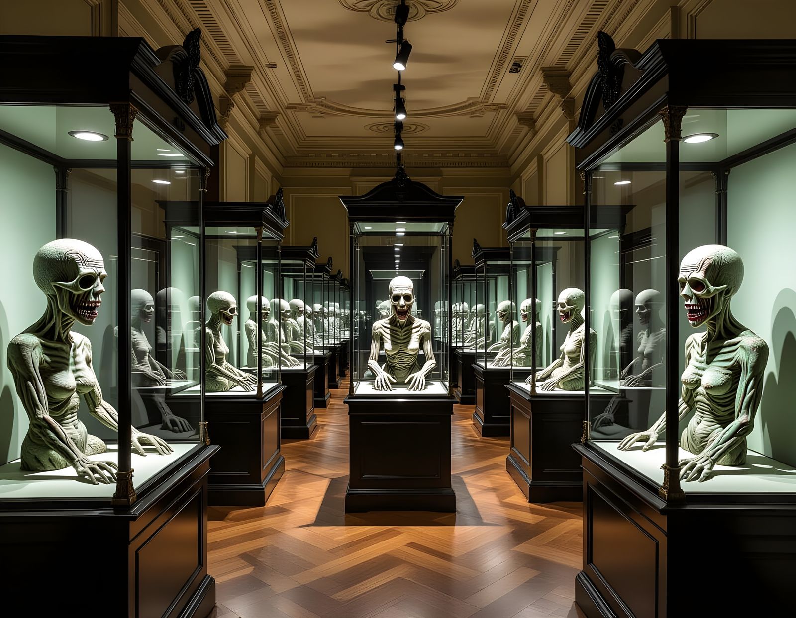 Cursed Objects Museum in Chiaroscuro Horror Style