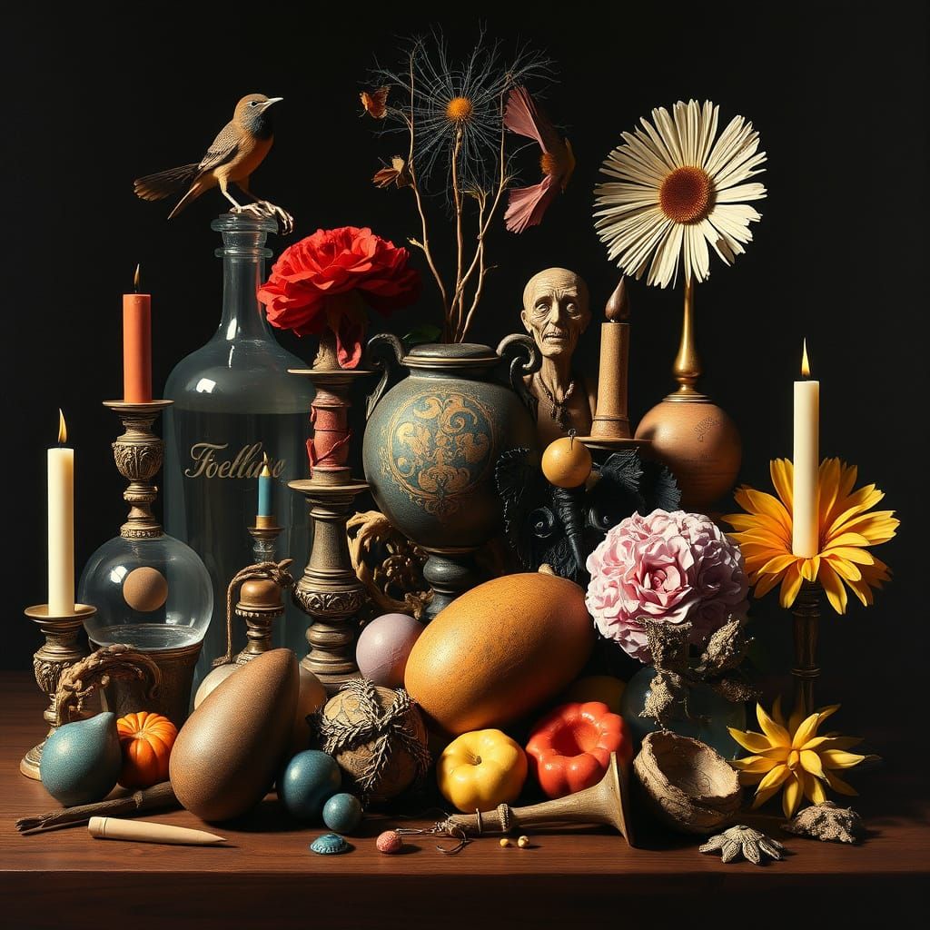 Surrealist Still Life of Artful Nouns