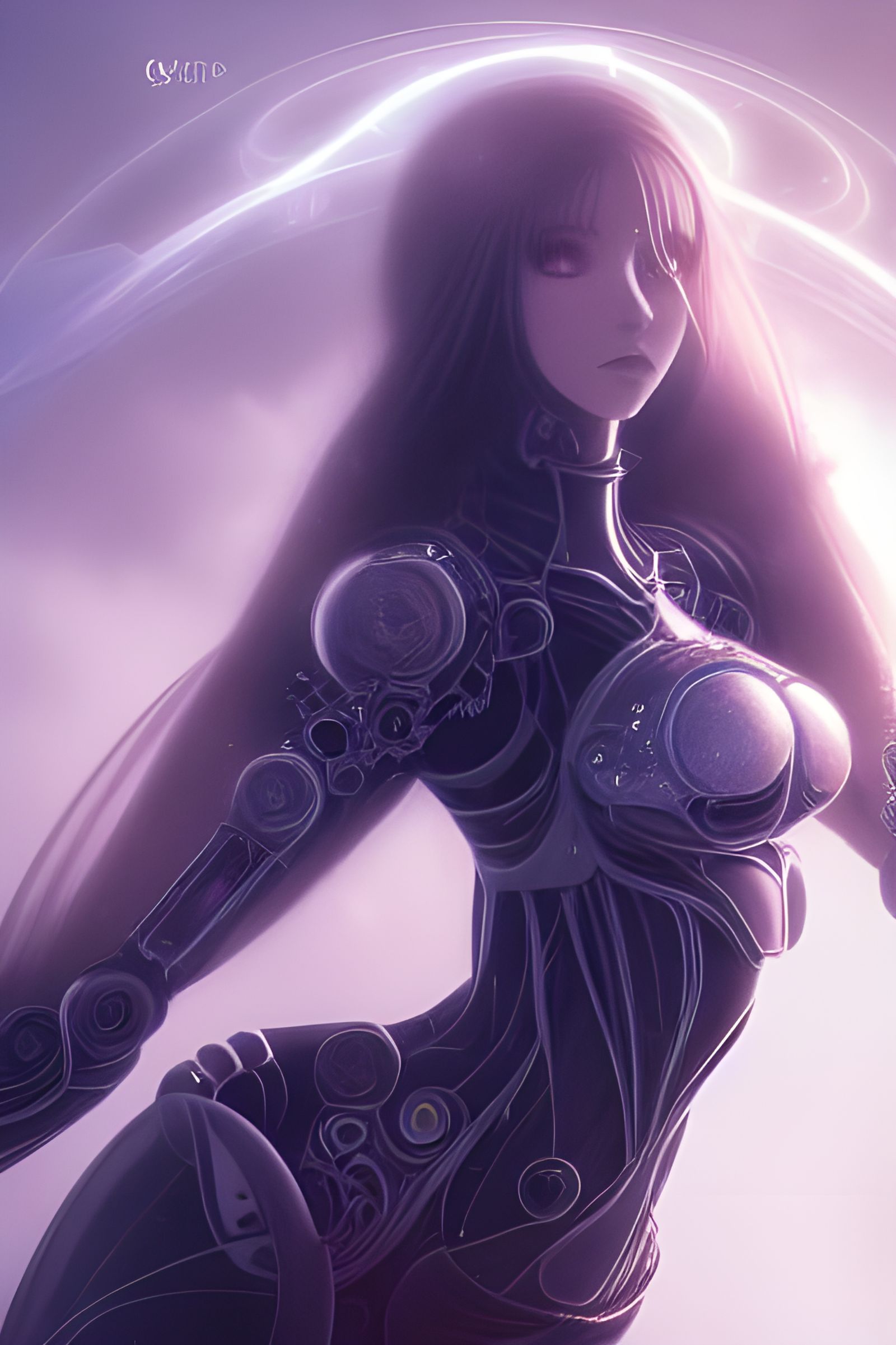 Ethereal Elven Mech Goddess in Space