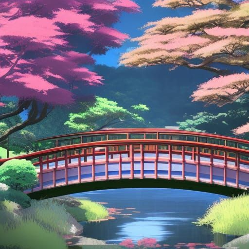 Bridge in a Japanese garden