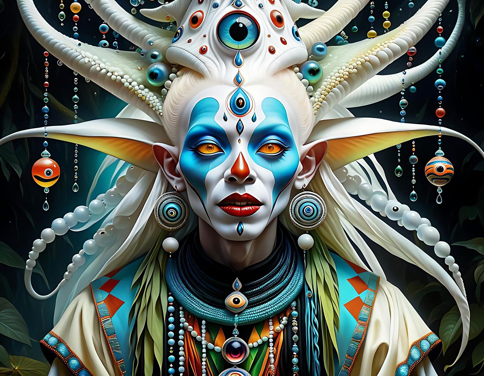 Surreal Shaman in Dreamland: Digital Oil Painting