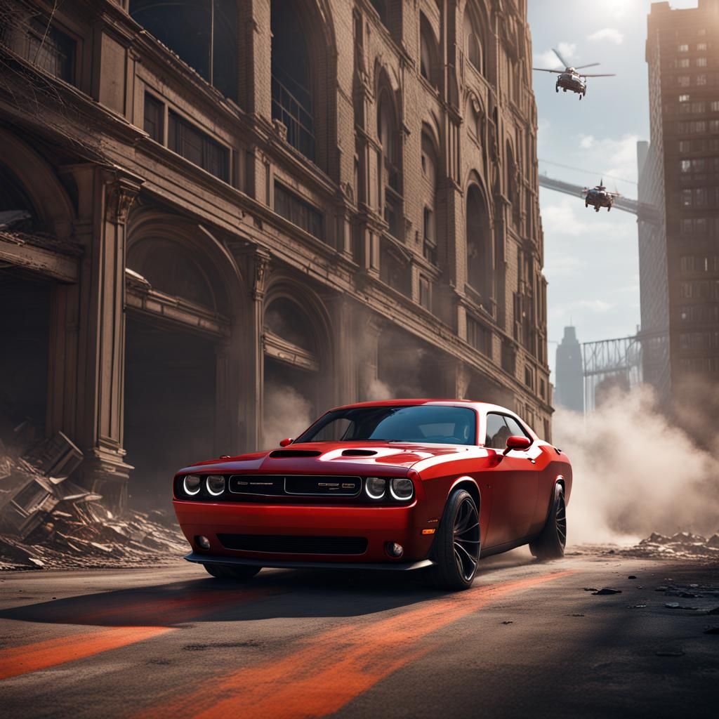 Dodge Challenger Launches: Detailed Matte Painting