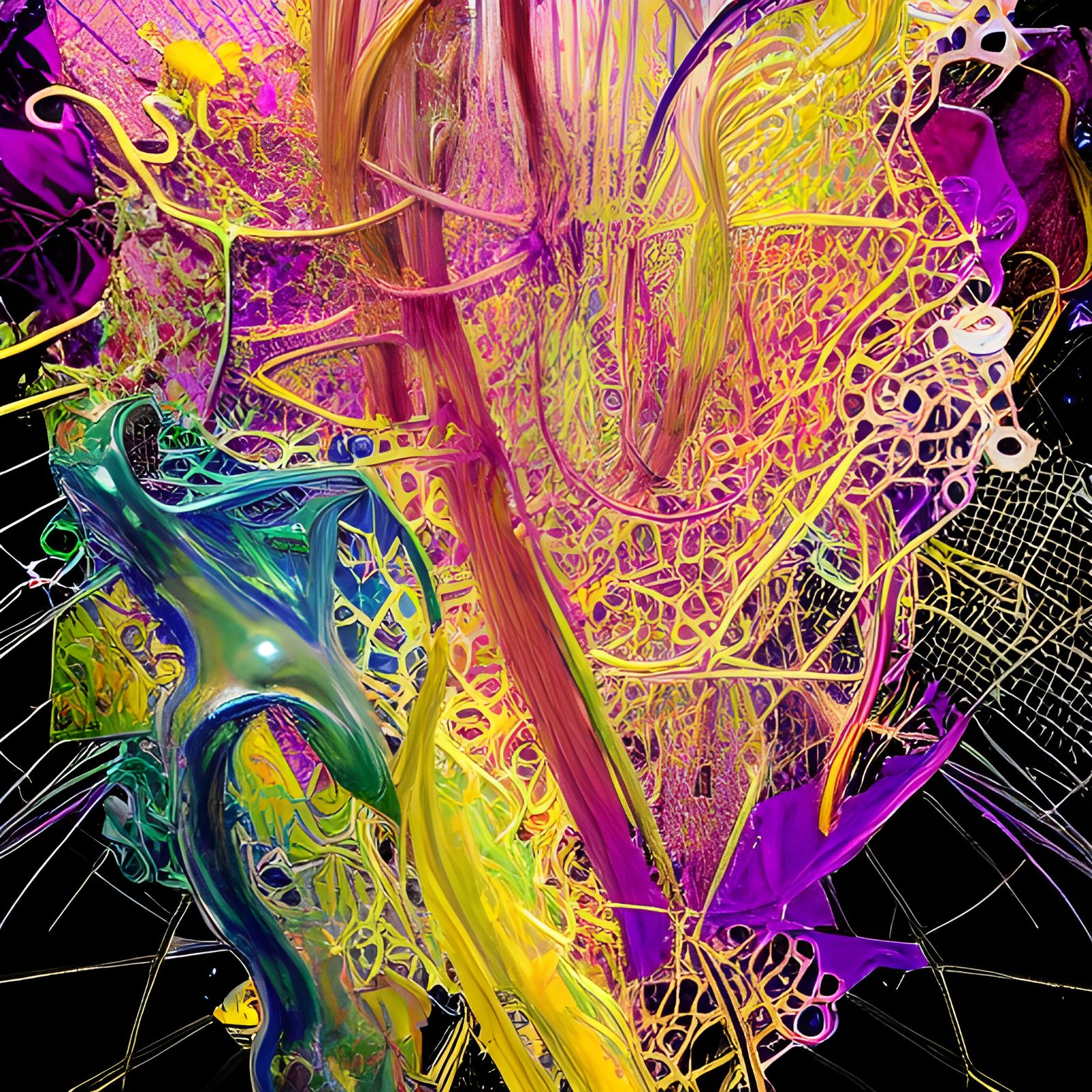 Diagrammatic Floral Design in Abstract Glass Art