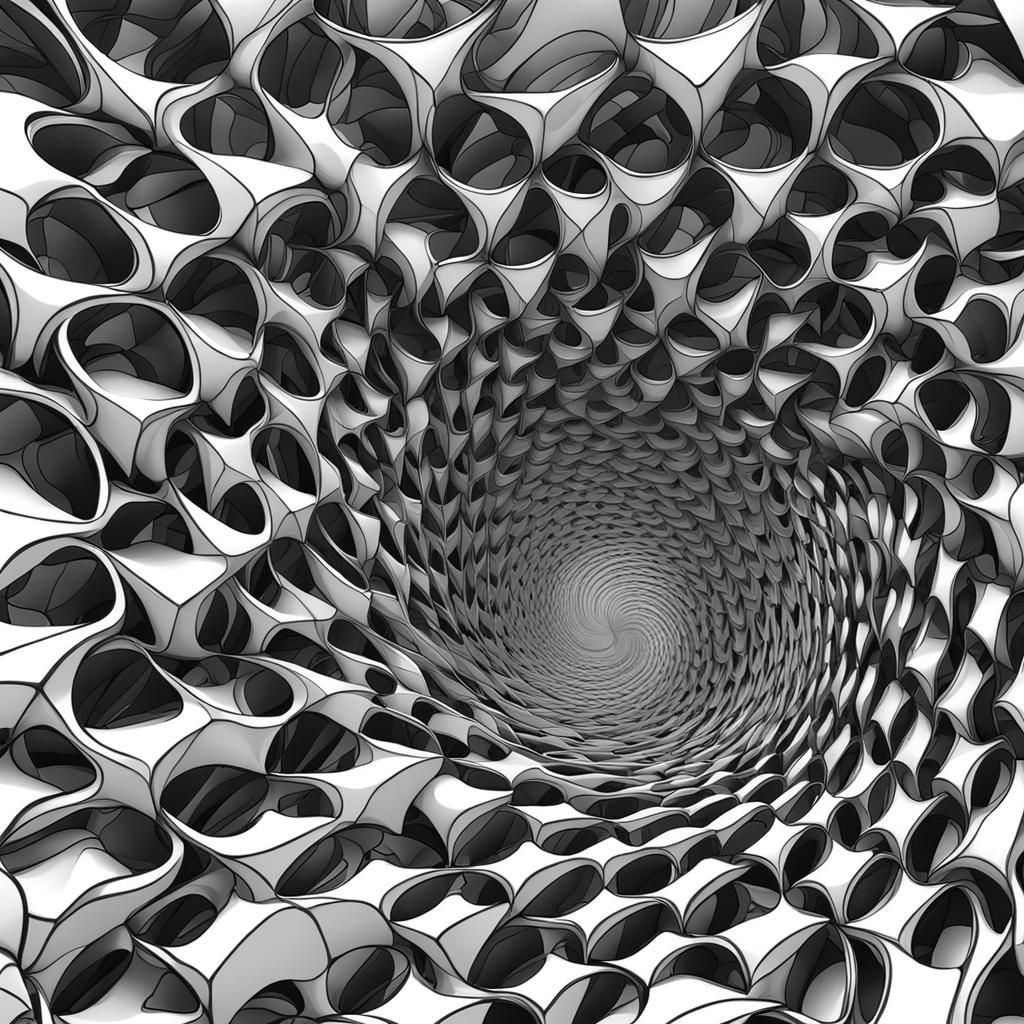 Surreal Abstract Fractal Wave Function in 3D