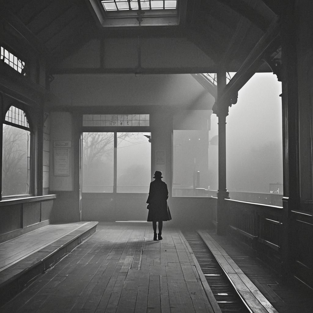 White Room with Black Curtains at Station