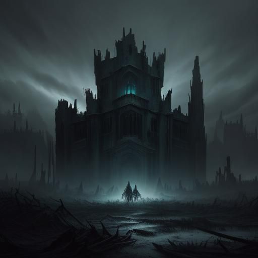 Dark Surrealism: Armored Figure and Ghostly Woman