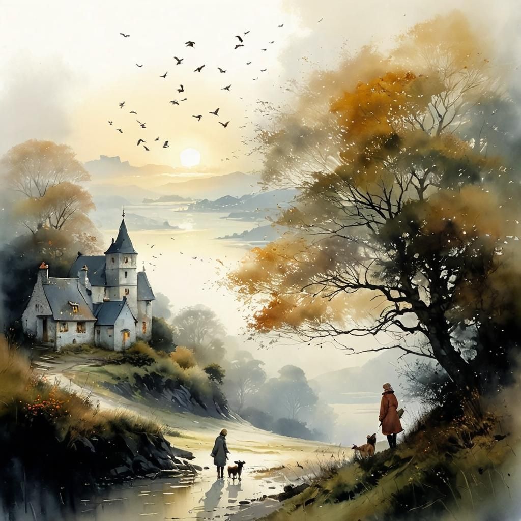 Friendship in Watercolor Style: Intricate Details