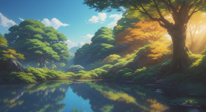 Whimsical Studio Ghibli-Inspired Anime Scene
