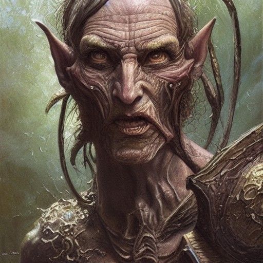 Rotting Elven Man in Oil Painting Style