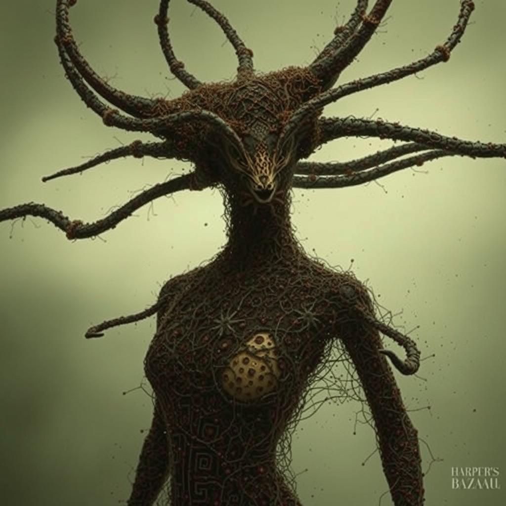 Woman Explodes in Mycelium Network, Faberge Style