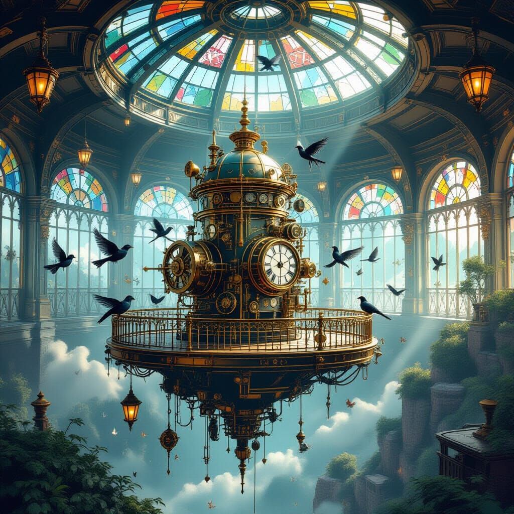 Steampunk Aviary on Floating Island