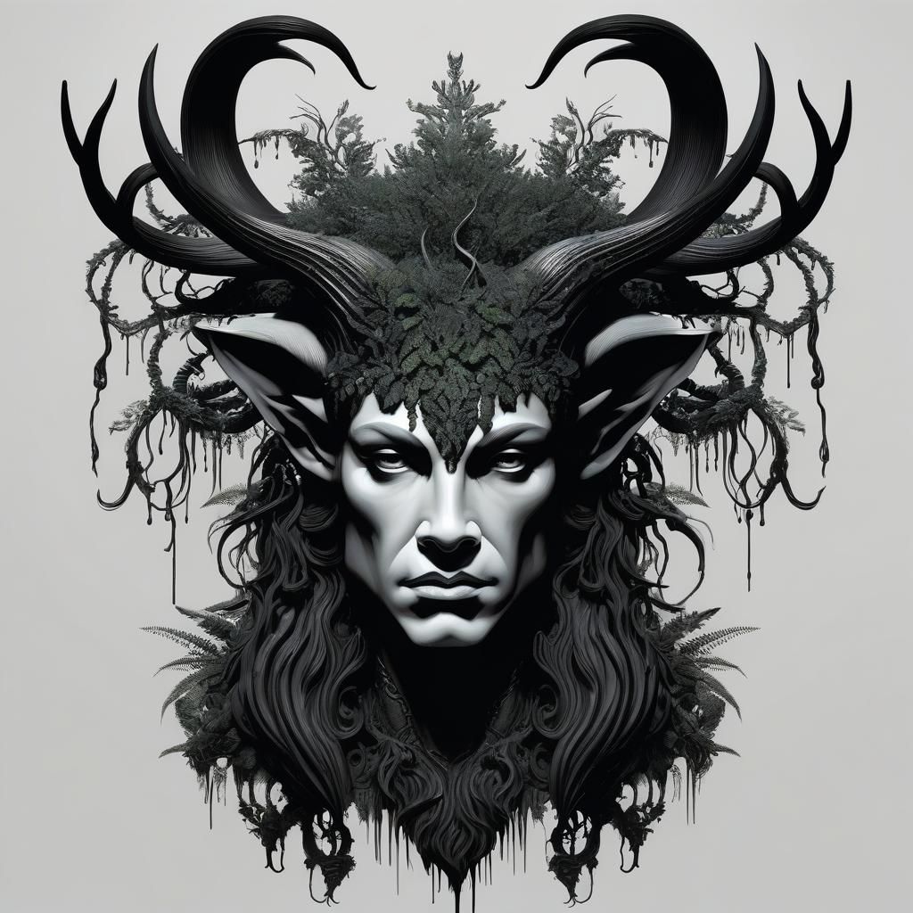 Ominous Faun Portrait in Eldritch Forest