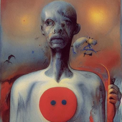 Beat-Man: Sinister Gouache Impressionist Masterpiece