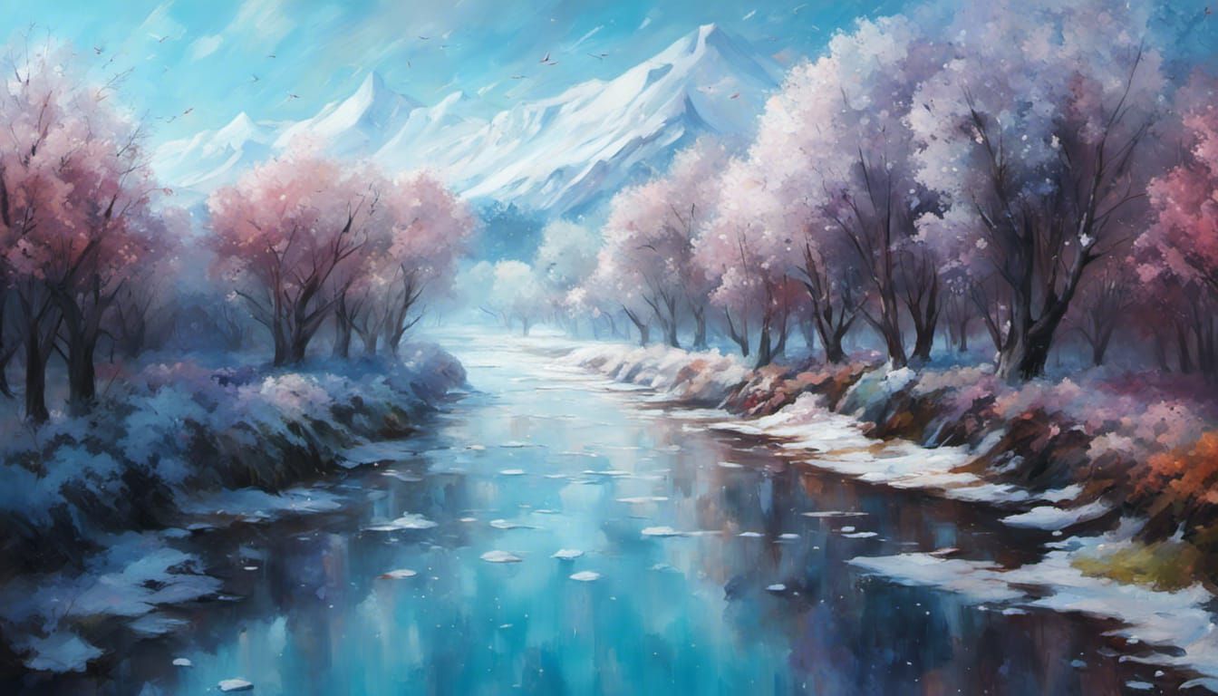 Winter Meets Spring: A Hyperrealistic Transition