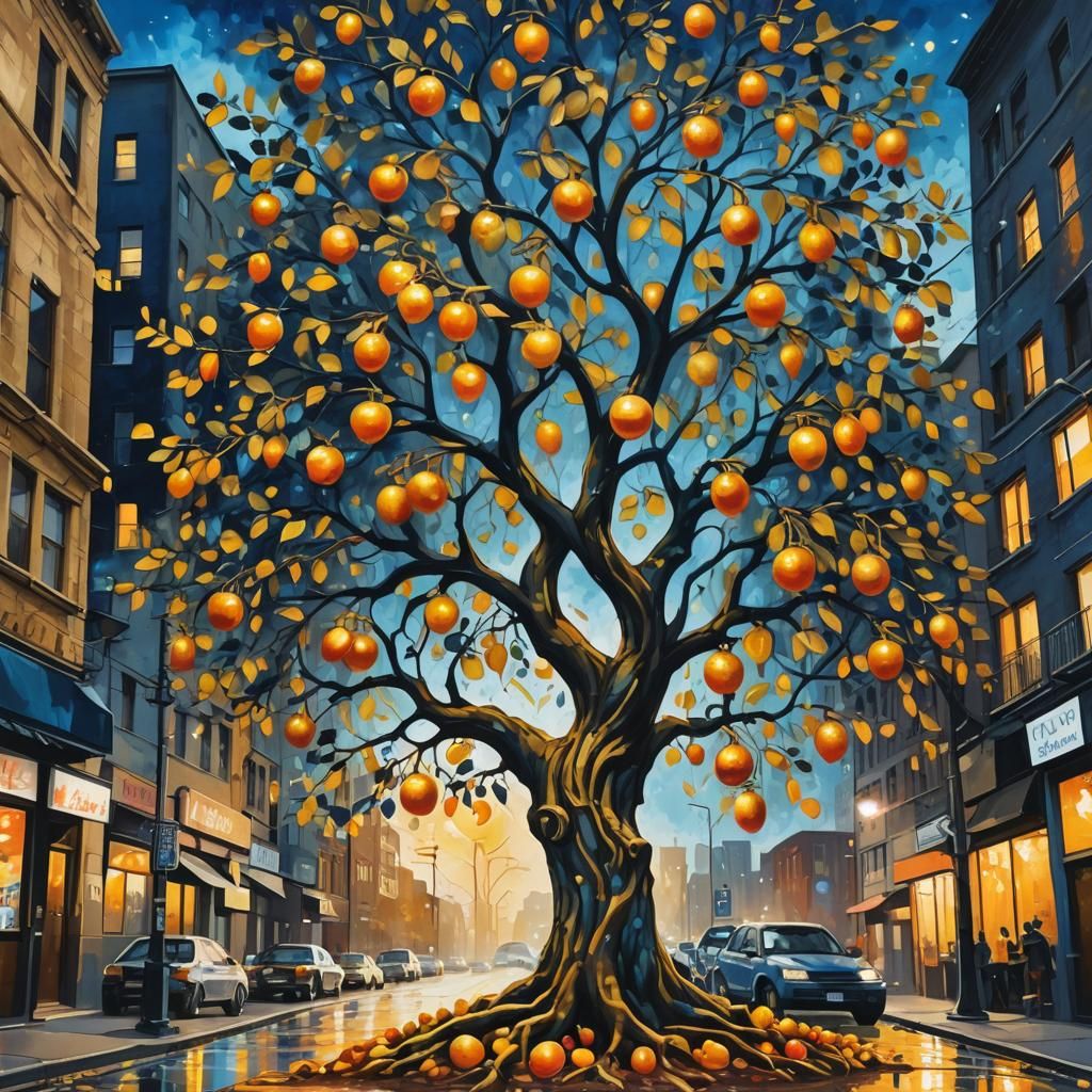 Tree of Life Street Art in Basquiat-Haring Style