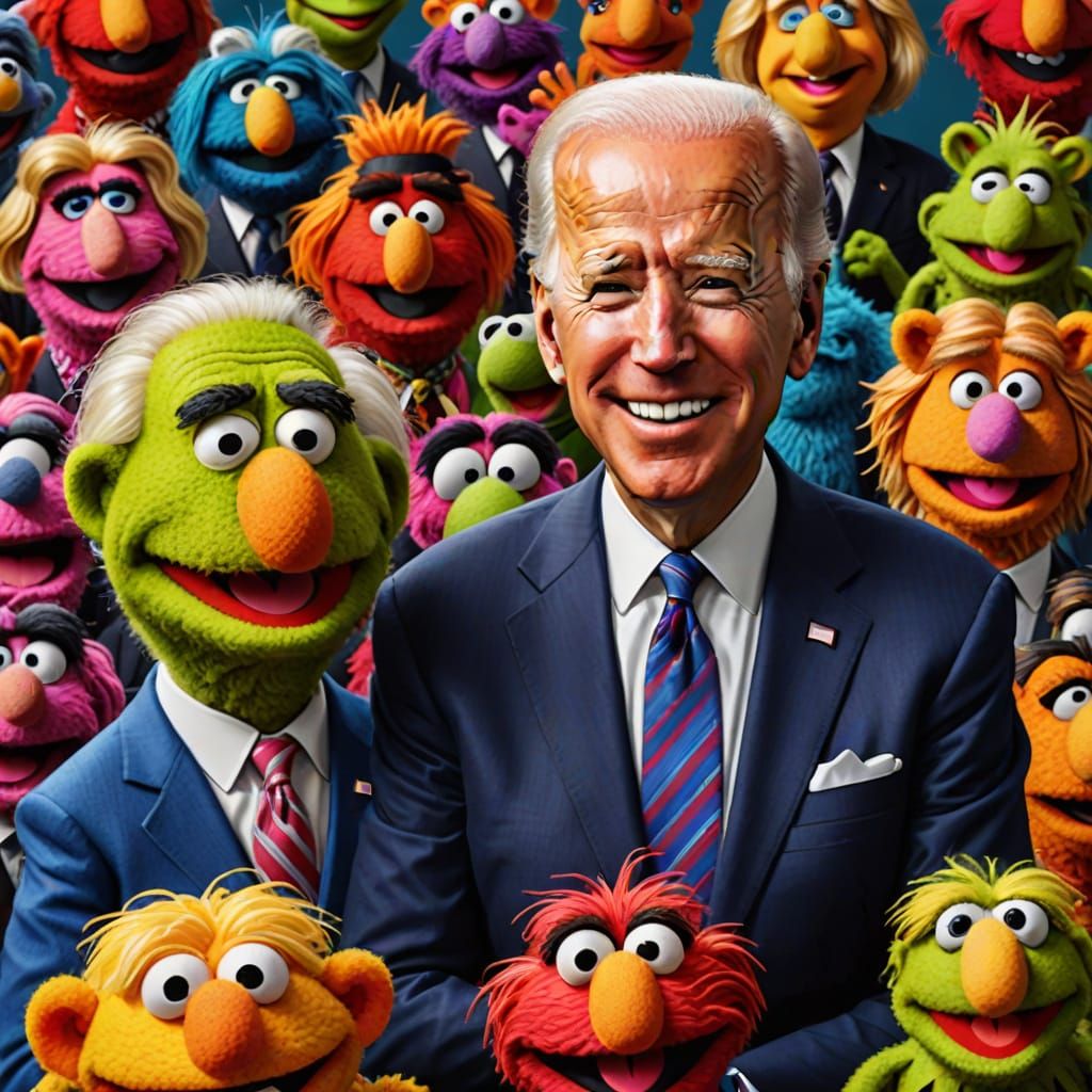 Muppet Style Caricature of Biden and Trump