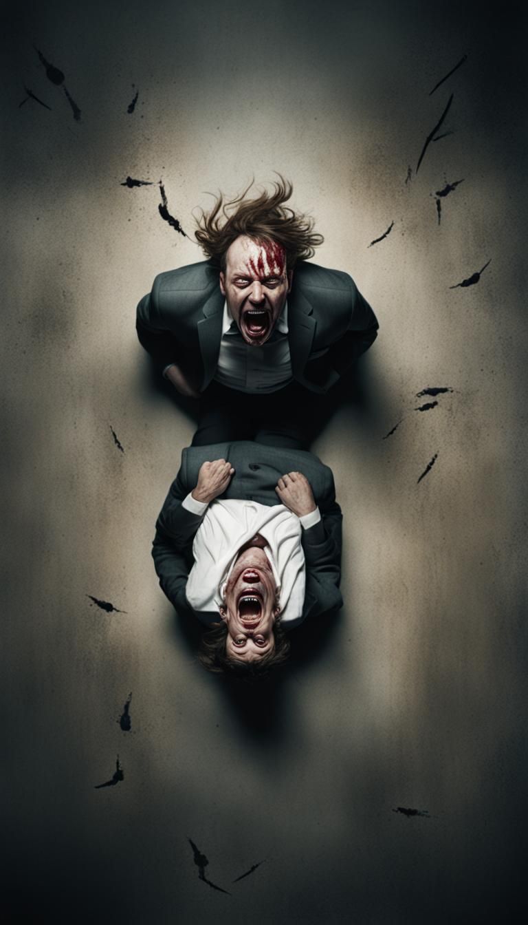 Soul Departing: Aerial View of a Screaming Man