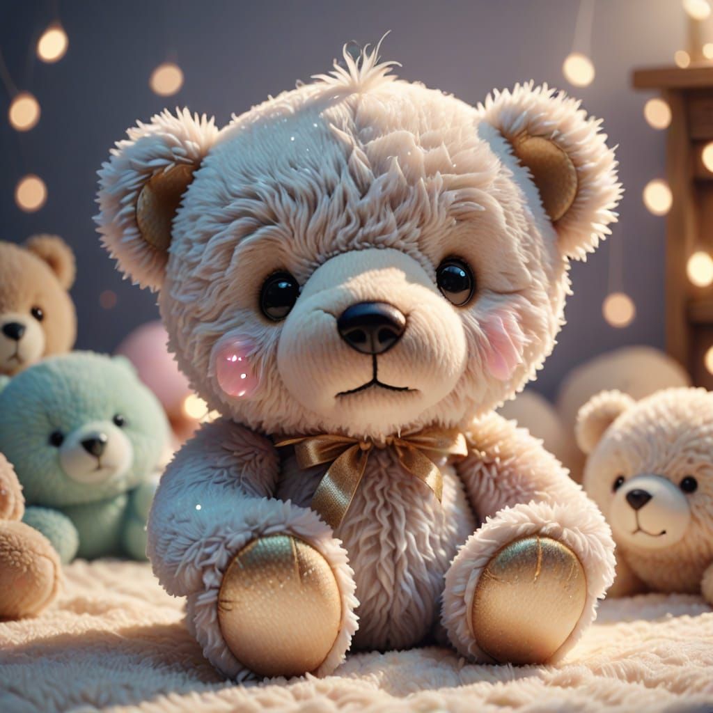 Cute Plushie Sniffling in Pastel Colors