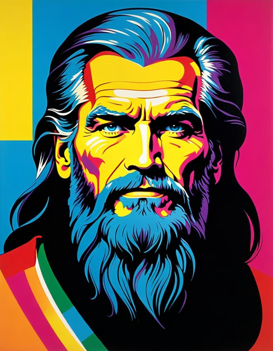 Moses Pop Art Portrait in Warhol Style