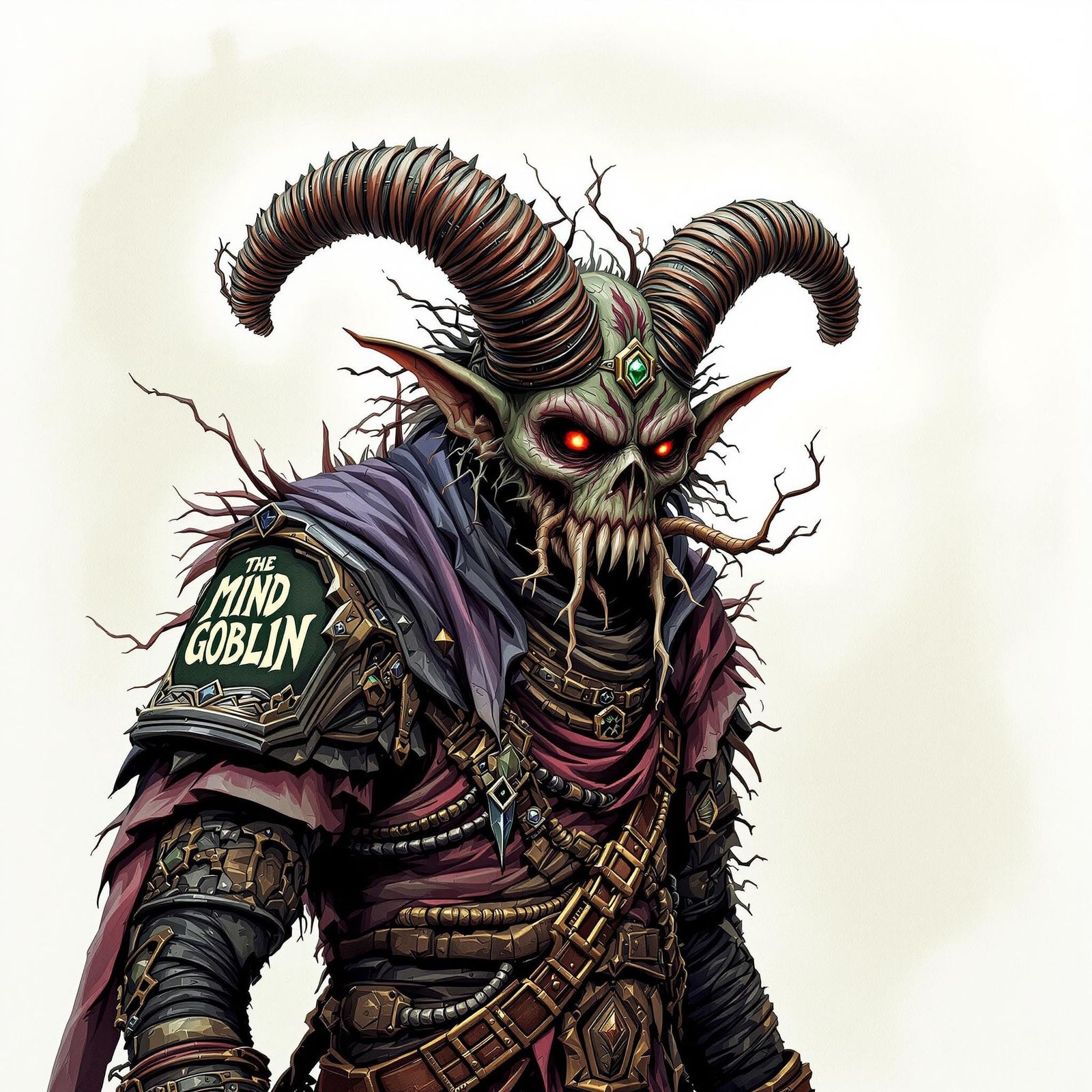 Text: The Mind Goblin Featuring the Gargalon.
Style: Warhammer
Format: Hip Hop Album Cover