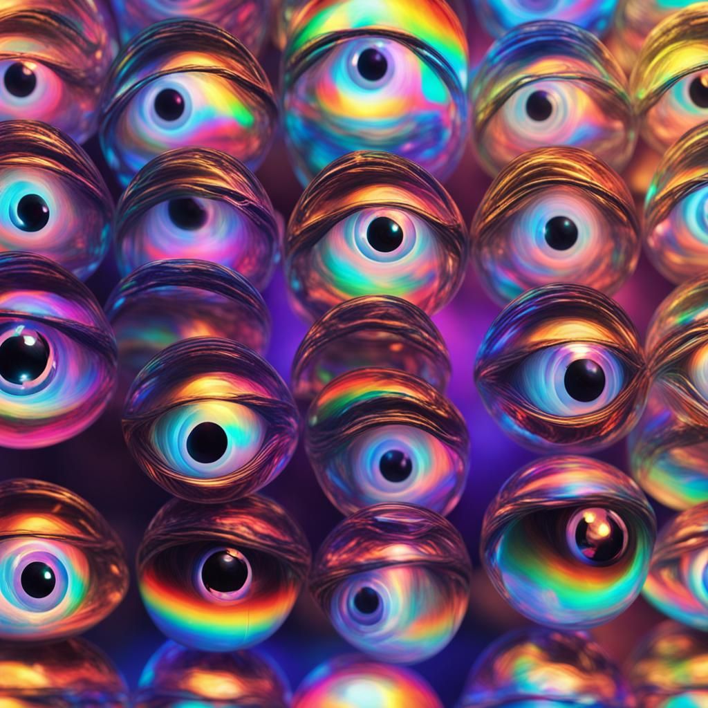 Holographic Eyeball: Cute and Multidimensional Art