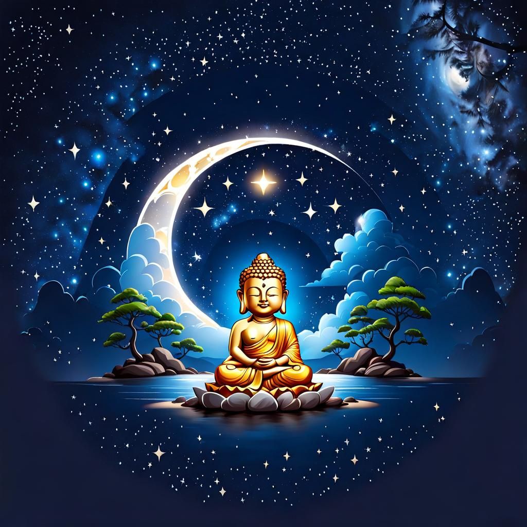 Cute Buddha Logo with Solana Theme