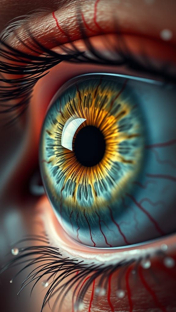 Detailed Macro View of Human Eye Iris