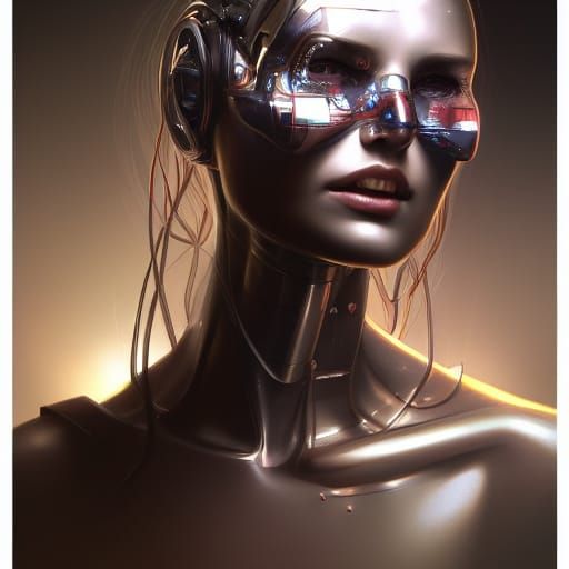 Cybernetic Psychosis: Hyperrealistic Cyberpunk Portrait
