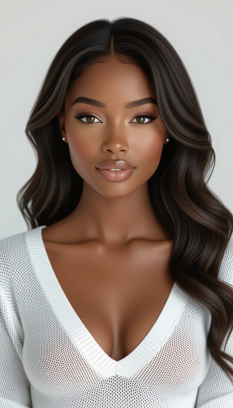 Beautiful Young Woman from Saint Lucia: Realistic Render