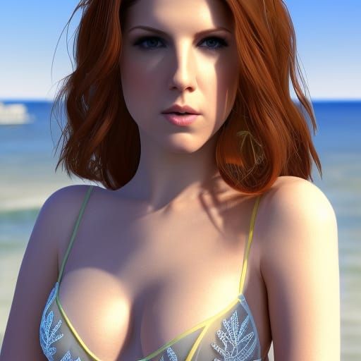Anna Kendrick in Lace Bikini, Hyperdetailed Art