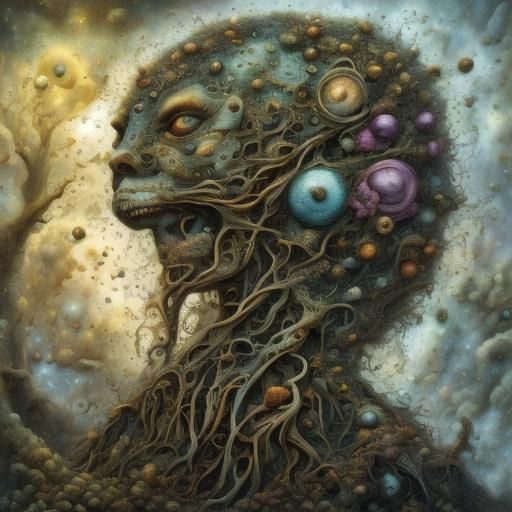 Creepy Abandoned House in Surreal Style