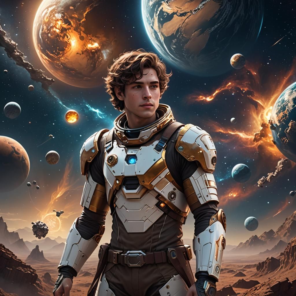 Lost Astronaut Gazes Back at Earth: Fantasy Concept Art