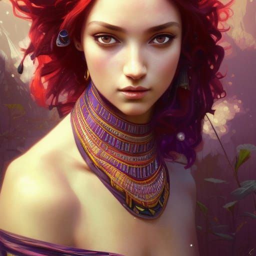 Egyptian Princess Portrait in Hyperdetailed Digital Art