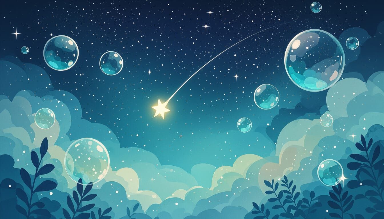 Falling star on the dark sky