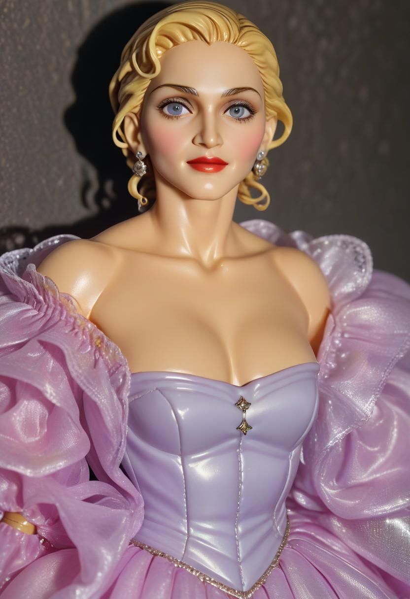 Madonna as Plastic Action Figure: Hyperrealistic Close-Up