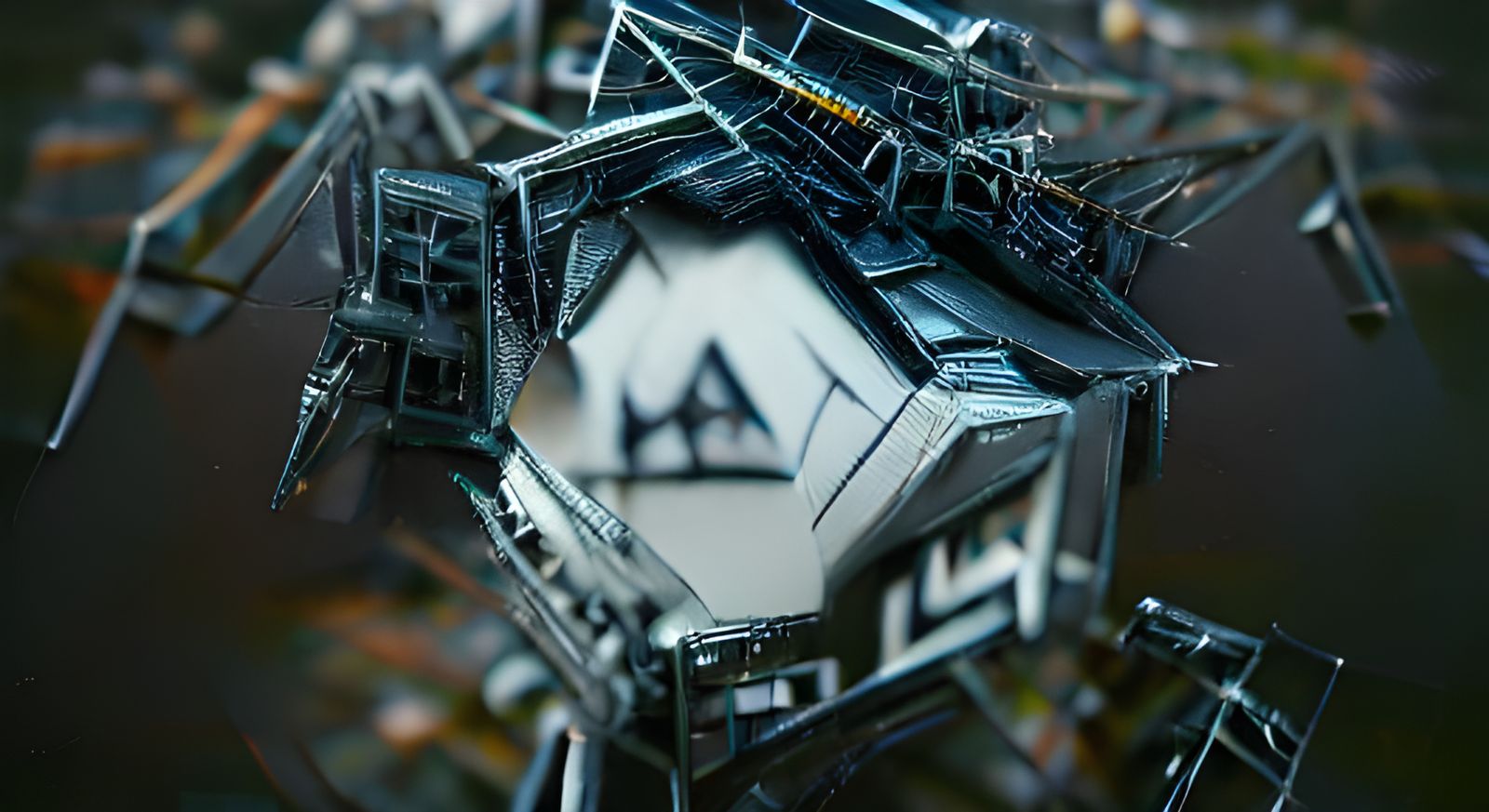 Hyperdetailed Geometric Organism in Black and White