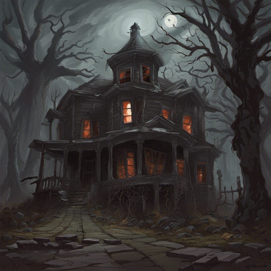 Sinister Haunted House by Greg Rutkowski